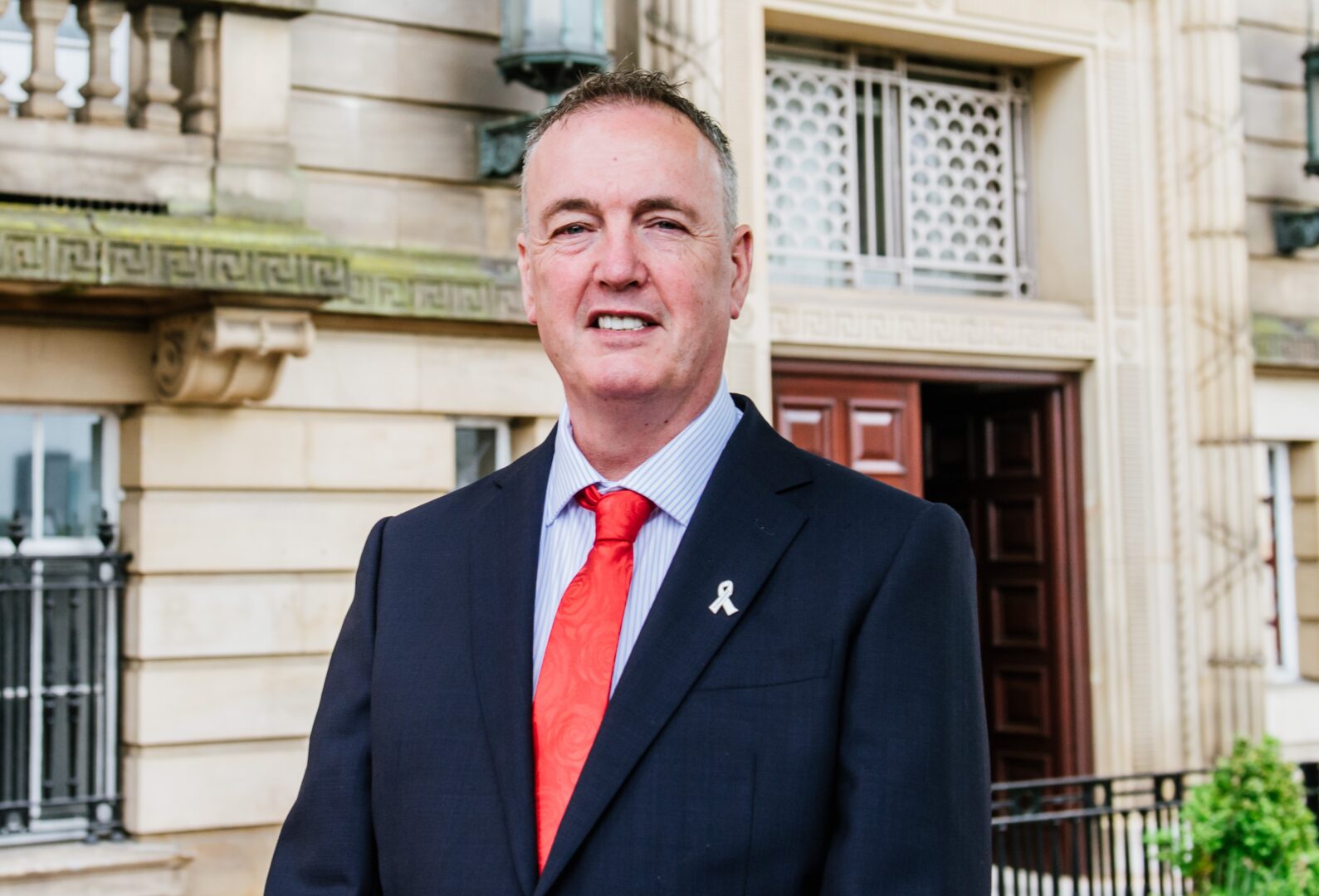 Clive Grunshaw outside county hall