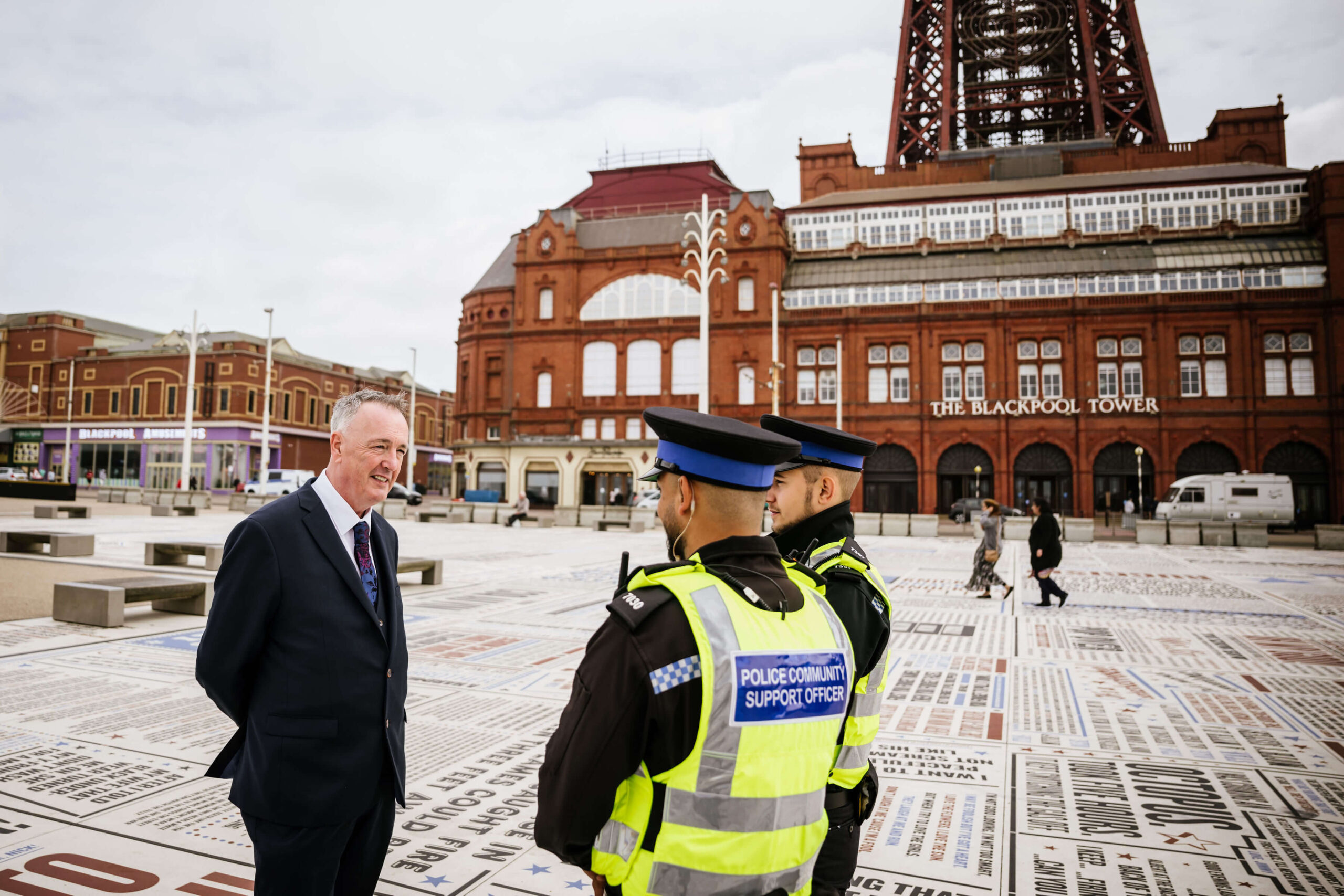 Commissioner Grunshaw and officers in Blackpool