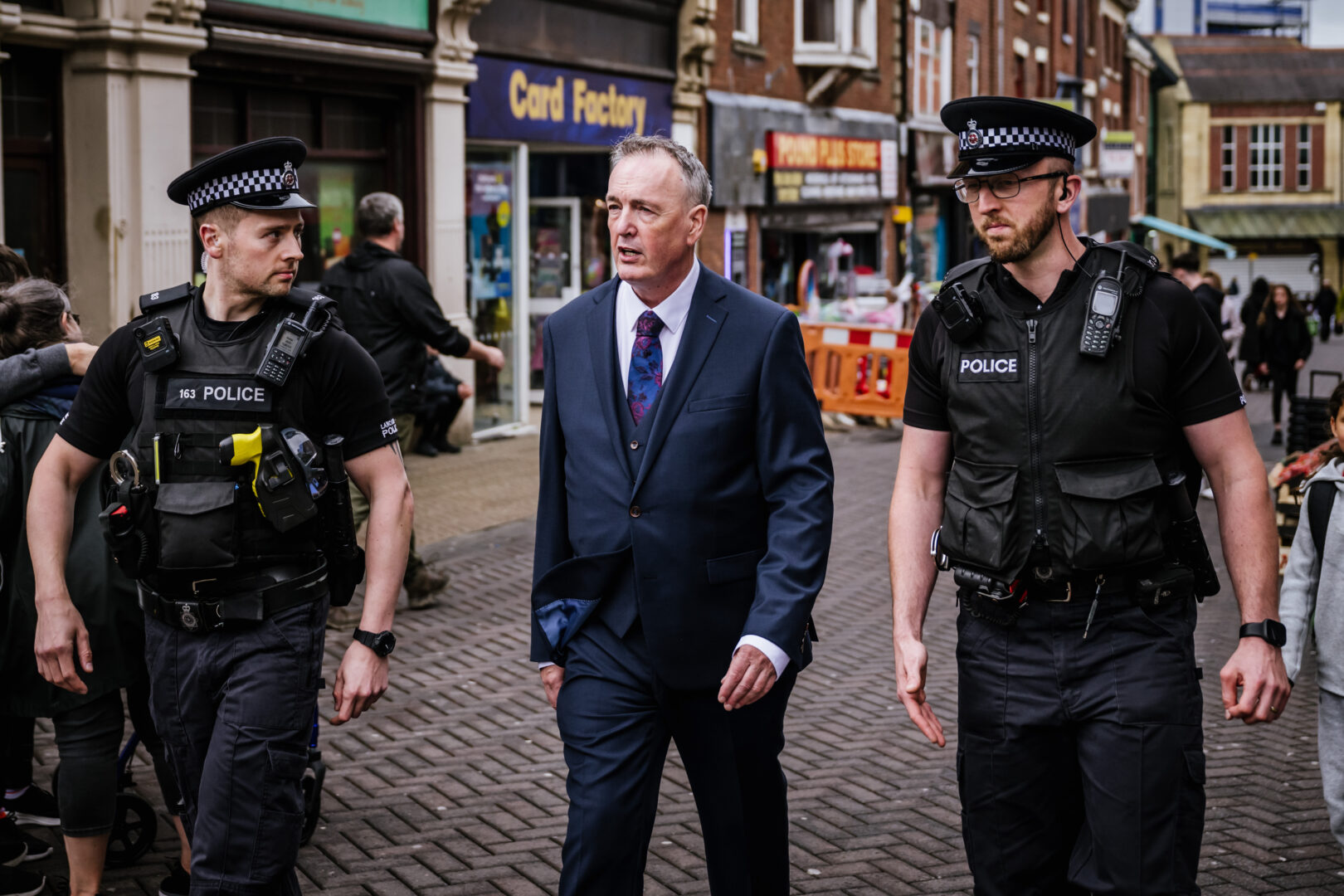 Commissioner Grunshaw with officers